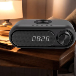 Часы Radon с беспроводной зарядкой 5 в 1, Чёрный